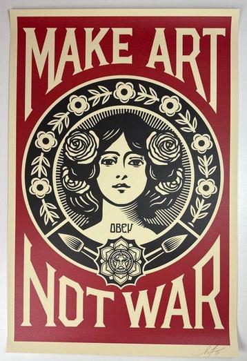 Shepard Fairey (OBEY) (1970) - Make Art Not War (Peace Girl)
