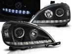 LED DRL koplamp units Black geschikt voor Mercedes W163 ML, Auto-onderdelen, Verlichting, Nieuw, Mercedes-Benz, Verzenden