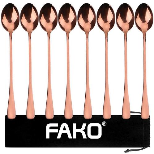 Fako Bijoux® - 8 Lange Lepels - Latte Macchiato - Longdrink, Huis en Inrichting, Keuken | Bestek, Verzenden