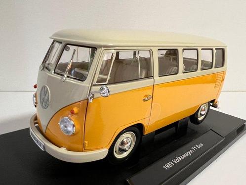 Welly 1:18 - Modelauto - Volkswagen T1 Bus 1963 - 3, Hobby en Vrije tijd, Modelauto's | 1:5 tot 1:12