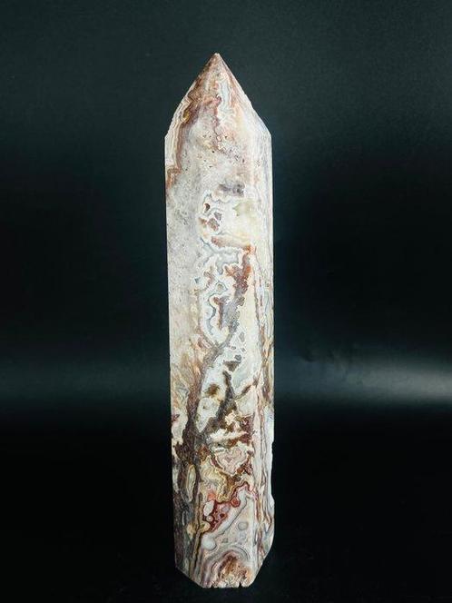 Lace Agate kristallen toren Unieke bandpatronen & Druzy -, Verzamelen, Mineralen en Fossielen