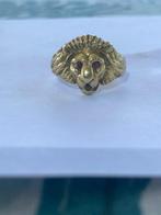 Zegelring - 18 karaat Geel goud - 0.12ct. tw. Robijn -, Handtassen en Accessoires, Antieke sieraden