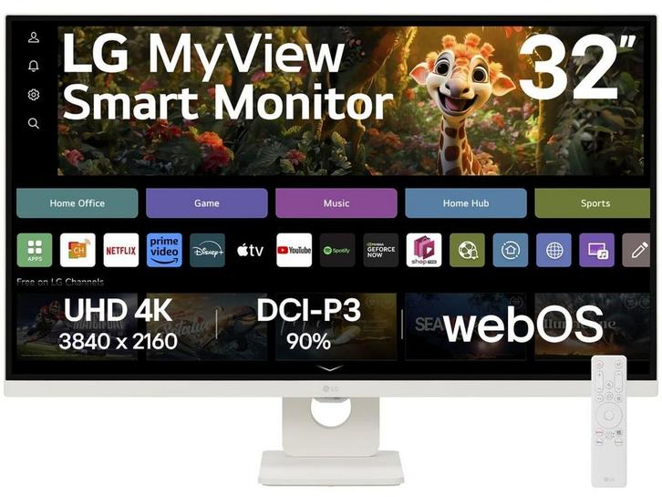 LG 32SR73U-W - Smart Monitor - 4K Resolutie - Zwart, Audio, Tv en Foto, Televisies, Nieuw, Verzenden