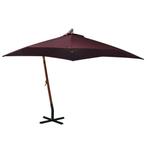 vidaXL Zweefparasol met paal 3x3 m massief vurenhout, Tuin en Terras, Verzenden, Nieuw