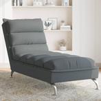 vidaXL Chaise longue met kussens stof donkergrijs, Huis en Inrichting, Zetels | Zetels en Chaises Longues, Verzenden, Nieuw