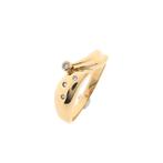 Gouden subtiele ring met zirconia (rond briljant geslepen), Handtassen en Accessoires, Ringen, Gebruikt, Overige kleuren, Ophalen of Verzenden