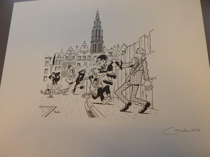 Merho - 1 Offset Print - De Kiekeboes - De Snor van Kiekeboe, Boeken, Stripverhalen