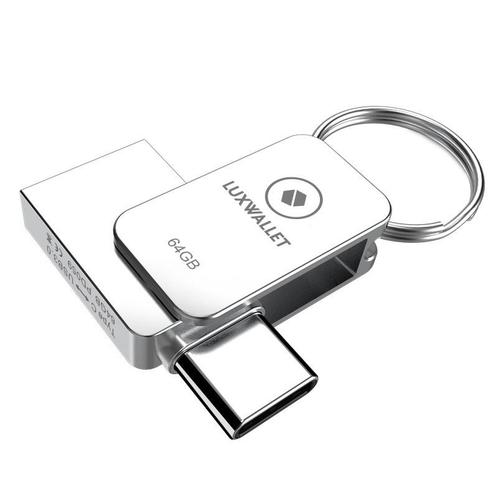 LUXWALLET PD5 Mini USB Stick 64GB USB-C Type-C OTG USB 3.0, Informatique & Logiciels, Clés USB, Envoi
