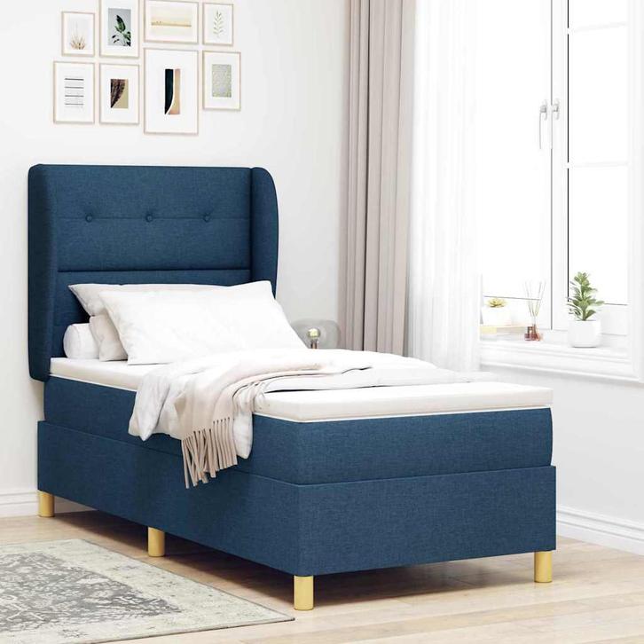 vidaXL Boxspringbed met matras Donkergrijs 90x190 cm Stof, Maison & Meubles, Chambre à coucher | Lits, Envoi