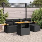 vidaXL Salon de jardin avec coussins 7 pcs noir rÃ©sine, Verzenden, Salons de jardin