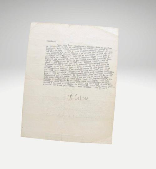 Céline (Louis-Ferdinand) - Deux lettres, lune signée à un, Verzamelen, Film en Tv