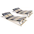 vidaXL Lattenbodems 2 st met 42 latten 7 zones 90x200 cm, Verzenden, Nieuw