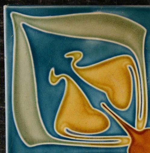 Jugendstil Tegel - Villeroy & Boch Dresden - Art Nouveau -, Antiek en Kunst, Antiek | Glaswerk en Kristal