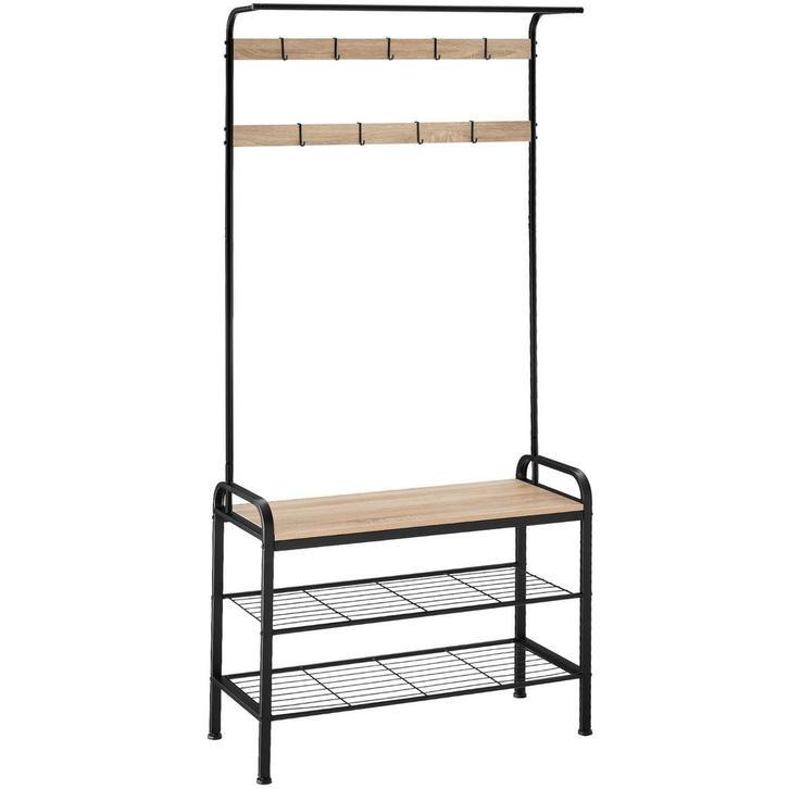tectake Garderobekast - 85,5x36x184cm, Industrieel licht hou, Huis en Inrichting, Kasten | Kleerkasten, Verzenden