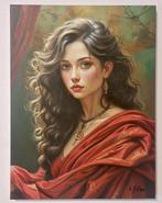 Mario Silano (1973) - La dama in rosso, Antiek en Kunst, Kunst | Schilderijen | Klassiek