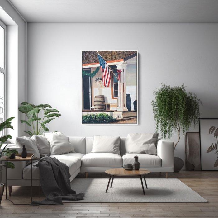 Anne Dias - (100% Hand-painted) American Porch Culture, Antiek en Kunst, Kunst | Schilderijen | Modern