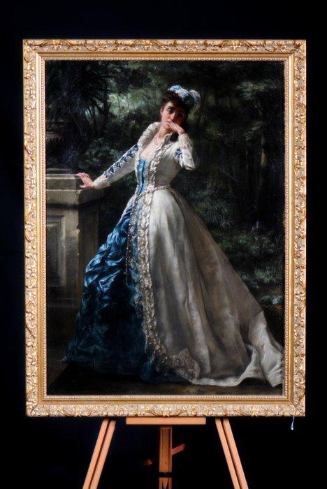 Reginald Machell (1854-1927) - Woman in dress, Antiek en Kunst, Kunst | Schilderijen | Klassiek