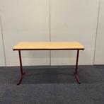 schooltafel, leraartafel 130x50 cm, licht beuken - rood, Gebruikt