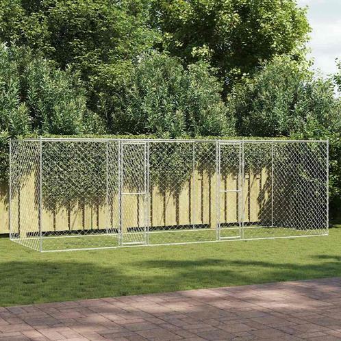 vidaXL Hondenbench Zilver 600 x 200 x 200 cm Gegevens staal, Dieren en Toebehoren, Hondenbenches, Nieuw, Verzenden