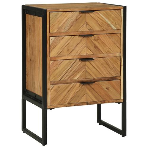 vidaXL Highboard 50x35x75 cm Massief Acaciahout, Huis en Inrichting, Kasten | Dressoirs, Nieuw, Verzenden