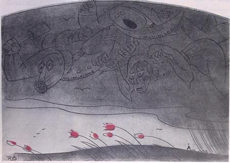 Donker weer op komst op spotprent (lijst optie, Lithos), Antiek en Kunst, Kunst | Litho's en Zeefdrukken, Verzenden