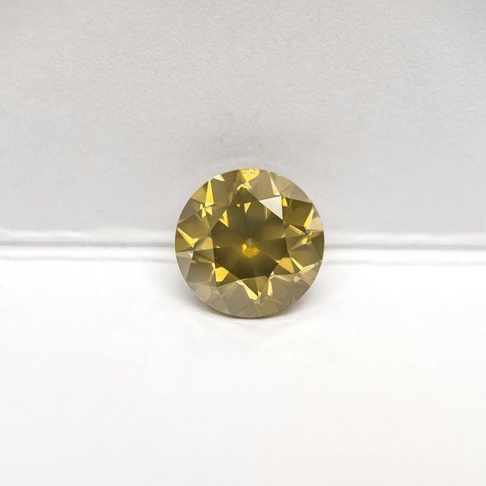 1 pcs Diamant (Natuurlijk gekleurd) - 3.50 ct - Rond - Fancy, Handtassen en Accessoires, Edelstenen