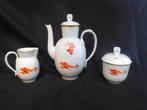 Meissen - Koffie- en theeservies (16) - Rijke rode hofdraak, Antiek en Kunst
