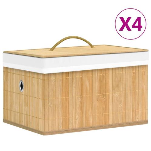 vidaXL Opbergboxen 4 st bamboe, Doe-het-zelf en Bouw, Kratten en Dozen, Nieuw, Verzenden