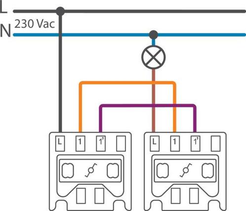 Niko Interrupteur Simple À Deux Voies 71mm Avec Bornes À, Doe-het-zelf en Bouw, Elektriciteit en Kabels, Verzenden