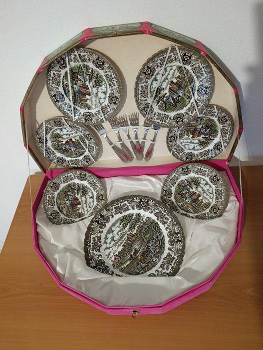 Gebak/taartset (20) - Porselein, Antiek en Kunst, Antiek | Meubels | Tafels