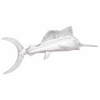 vidaXL Wandgemonteerde Zwaardvis, Zilver, 91 x 8 x 26 cm,, Antiek en Kunst, Verzenden