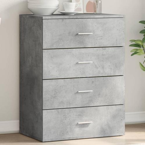 vidaXL Dressoir 60x39x80 cm bewerkt hout betongrijs, Huis en Inrichting, Kasten | Dressoirs, Nieuw, Verzenden