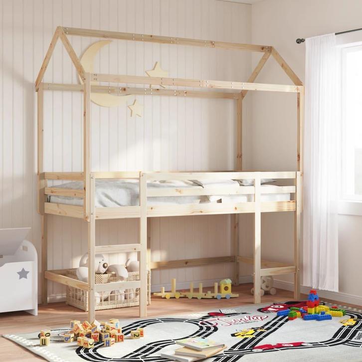 vidaXL Kinderbedhuisje 217x95,5x159 cm massief grenenhout, Huis en Inrichting, Slaapkamer | Bedden, Nieuw, Verzenden