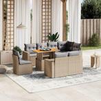 vidaXL Salon de jardin avec coussins 9 pcs beige résine, Jardin & Terrasse, Verzenden, Neuf, Salons de jardin