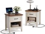 Nachtkastje set van 2 - Bijzettafel - Opbergkastje - 48x40x5, Huis en Inrichting, Verzenden, Nieuw