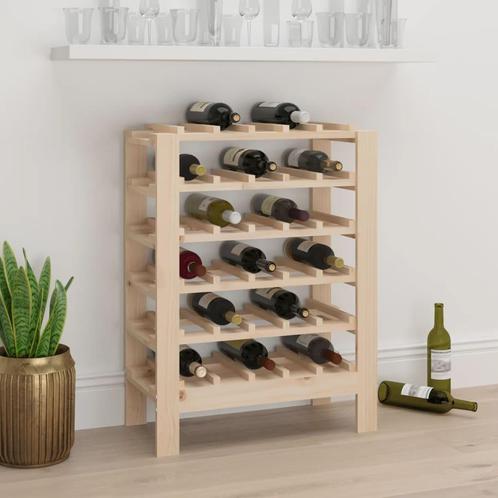 vidaXL Casier à vin 61,5x30x82 cm Bois de pin massif, Maison & Meubles, Accessoires pour la Maison | Porte-bouteilles, Neuf, Envoi