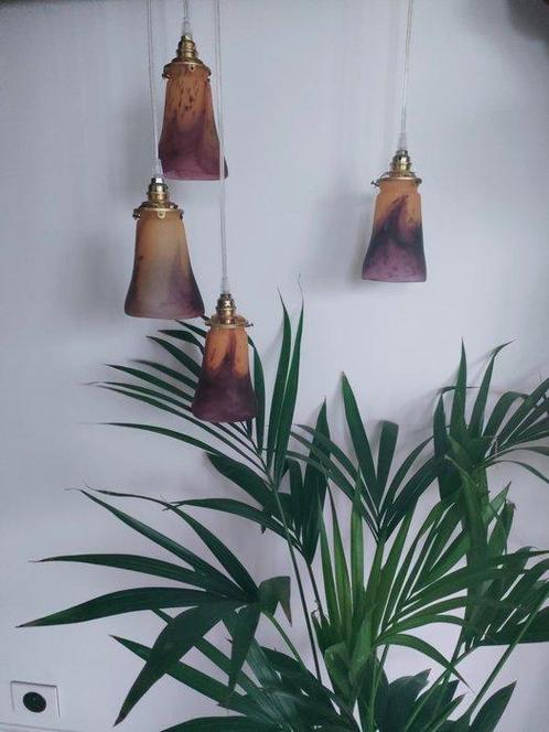 Muller Frères - Lampe à suspendre (4) - pâte de verre, Antiek en Kunst, Kunst | Designobjecten
