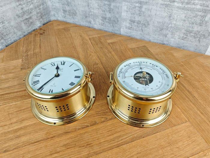 Ships barometer, scheepsklok (2) - Glas, Messing, Antiek en Kunst, Curiosa en Brocante