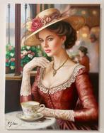 Mario Silano (1973) - Eleganza al Caffè, Antiek en Kunst, Kunst | Schilderijen | Klassiek