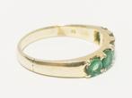 Ring - 14 karaat Geel goud Smaragd, Handtassen en Accessoires, Ringen, Nieuw