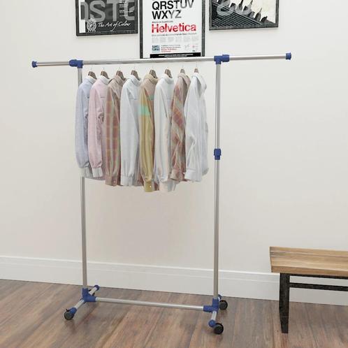 vidaXL Kledingrek verstelbaar 165x44x150 cm roestvrij staal, Huis en Inrichting, Kasten | Kleerkasten, Nieuw, Verzenden
