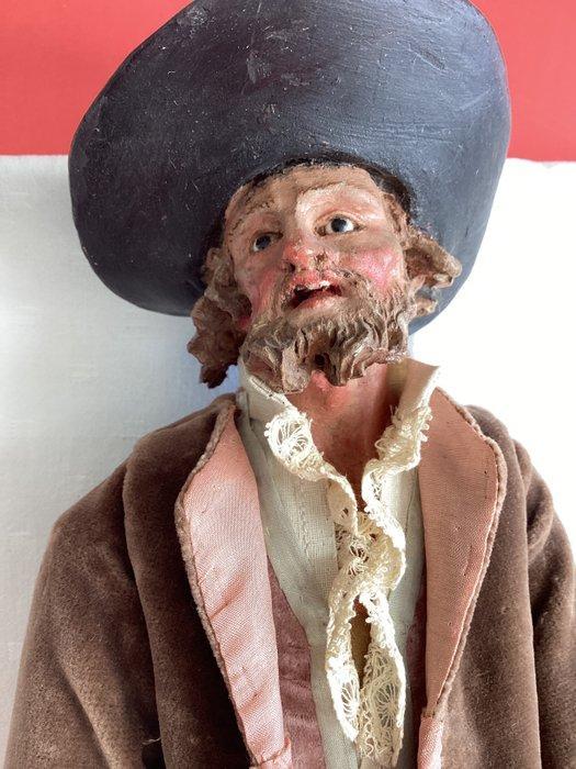 Beeldje, Presepe Napoletano Antico - Pastore - 39 cm - Hout,, Antiek en Kunst, Kunst | Niet-Westerse kunst