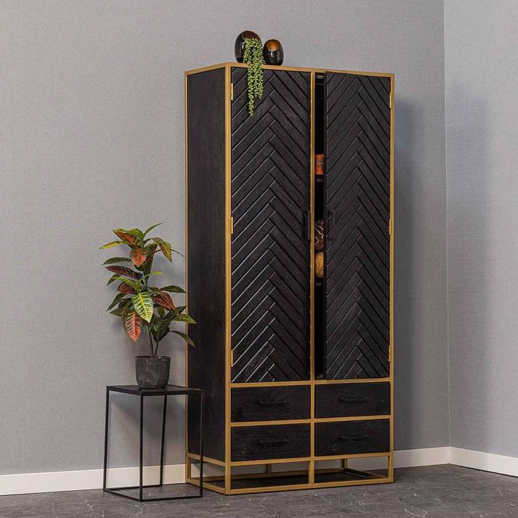 Mangohouten Kast Fingula 90 cm, Huis en Inrichting, Kasten | Overige, Nieuw, Verzenden