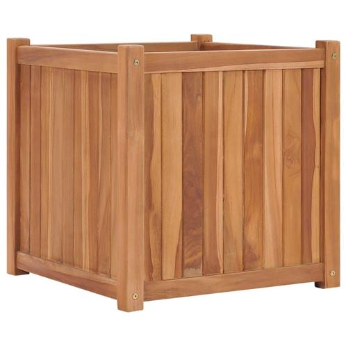 vidaXL Plantenbak verhoogd 50x50x50 cm massief teakhout, Tuin en Terras, Bloempotten, Nieuw, Verzenden