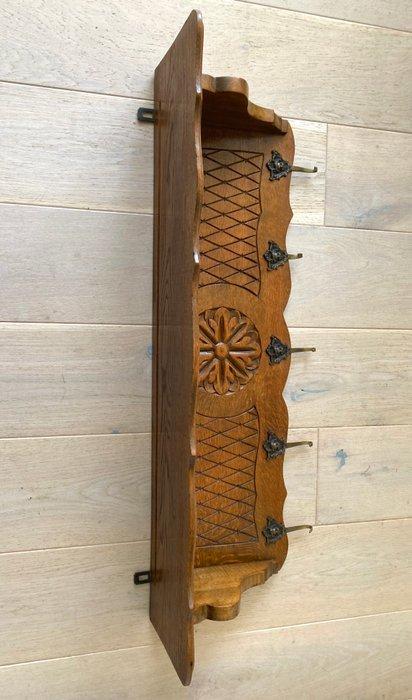 Kapstok - Eik, Metaal - hoedenplank engeltjes, Antiek en Kunst, Curiosa en Brocante