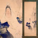 Hanging Scroll - Buddhist painting -  Kannon on the rock -