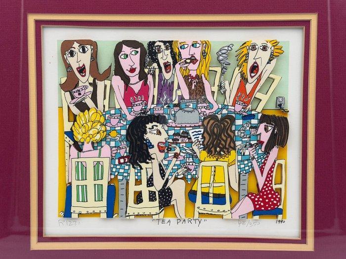 James Rizzi (1950-2011) - Tea Party · 3D Silkscreen, Antiek en Kunst, Kunst | Designobjecten