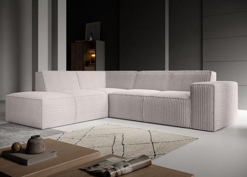 Meubella hoekbank Monet beige fluffy ribstof, Huis en Inrichting, Zetels | Complete zithoeken, Nieuw, Verzenden