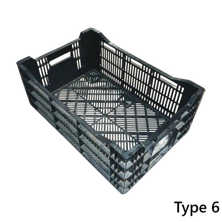 Kunststof krat 600x400x240mm zwart geperforeerd gebruikt, Bricolage & Construction, Casiers & Boîtes, Enlèvement ou Envoi