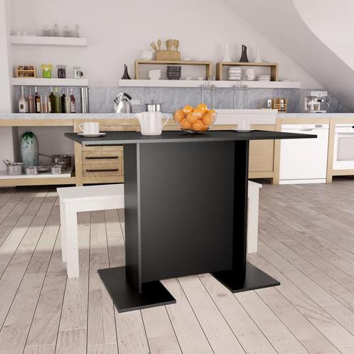 vidaXL Eettafel 110x60x75 cm bewerkt hout zwart, Huis en Inrichting, Tafels | Eettafels, Nieuw, Verzenden